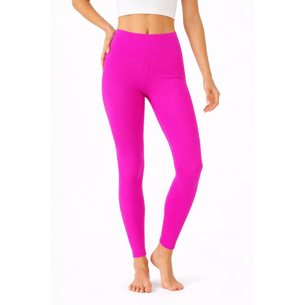 Pink Active Leggings Pink Ribbed Pull-on XS